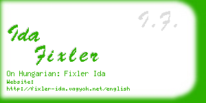 ida fixler business card